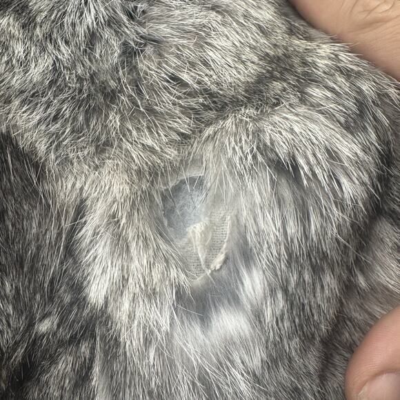 Vintage Real 100% Dyed Rabbit Fur Coat Jacket Thick Made In Hong Kong Size Large - Picture 11 of 11